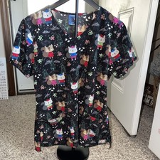 Zoe Chloe Scrub Top Medium  EUC  Forest Friends