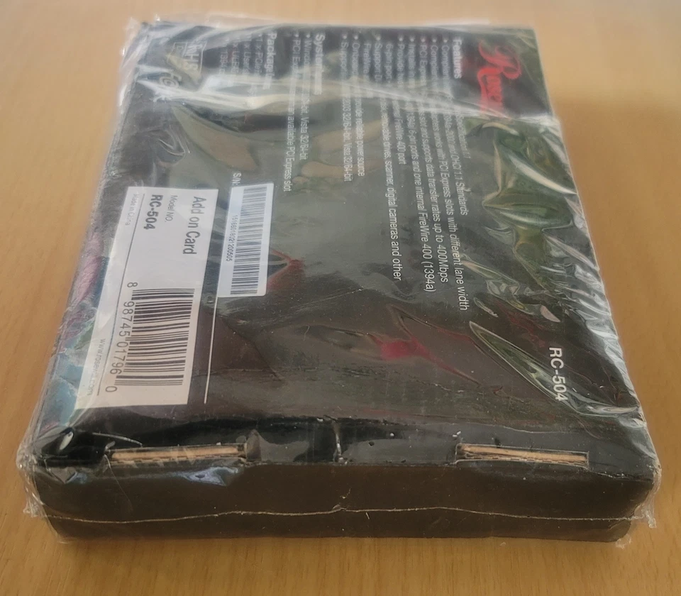 Rosewill PCIe FireWire 1394a Card 2+1 Ports RC-504 NEW Sealed in Box with WRAP - Image 4 of 4