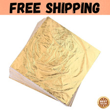 GOLD Leaf 100 Sheets Genuine 24K999 1000 Food Gilding Pure Leaves For Decoration