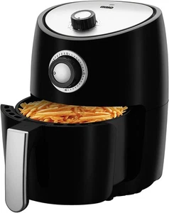 Emerald Compact 2 Liter Capacity Air Fryer and Recipe Book, 1000 Watts  - Black