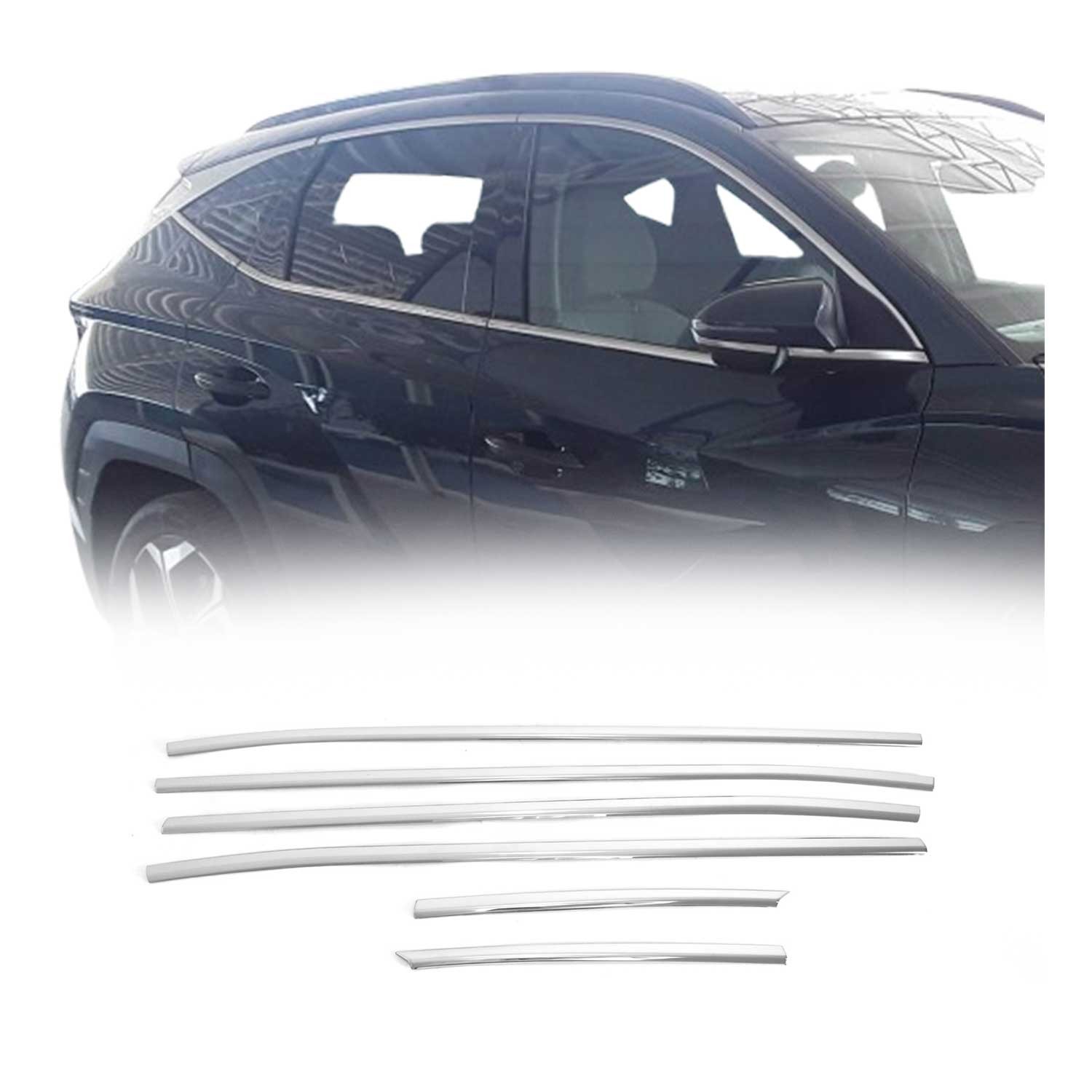 Moulure de vitre chromée Hyundai Tucson 2022-2026 accessoire carrosserie inox