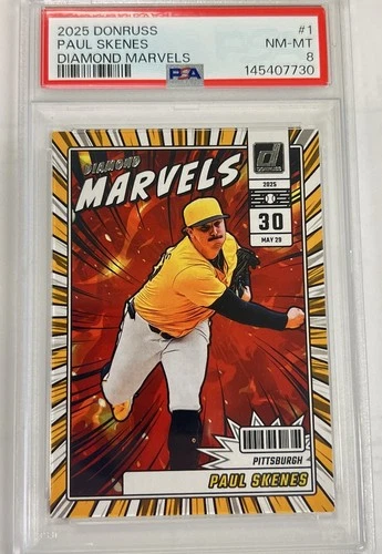 2025 Panini Donruss Diamond Marvels Paul Skenes Insert #1 Pirates PSA 8