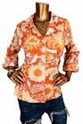 Coldwater Creek L Top NWT $69 No-Iron Fall Floral Paisleys Button Up Shirt 3/4Sl