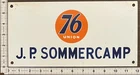 Vintage Porcelain Oil Field Sign - Union 76 JP Sommercamp