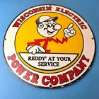 Vintage Electric Service Porcelain Sign -  Advertising Gas Station Pump Sign