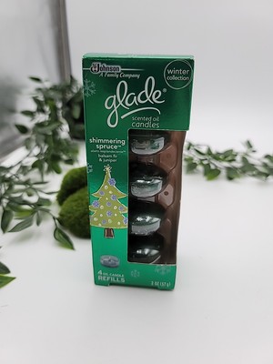 Glade Scented Shimmering Spruce Oil Candles 4 Refills Discontinued