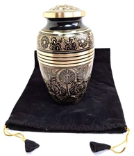 Large Brass Engraved Cremation Urn for Human Ashes - unused