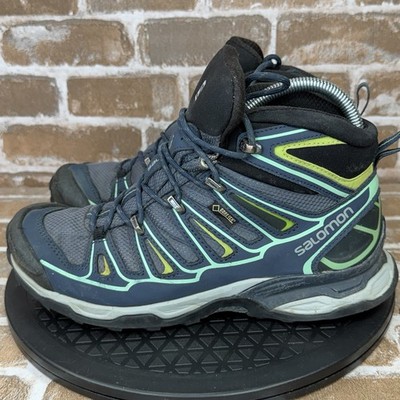 Salomon X Ultra 2 Mid Gore-Tex Hiking Boots Blue/Green Womens Size 7.5 *SEE NOTE