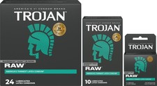 Trojan Bareskin RAW Thinnest Lubricated Latex Condoms - Select Pack Size