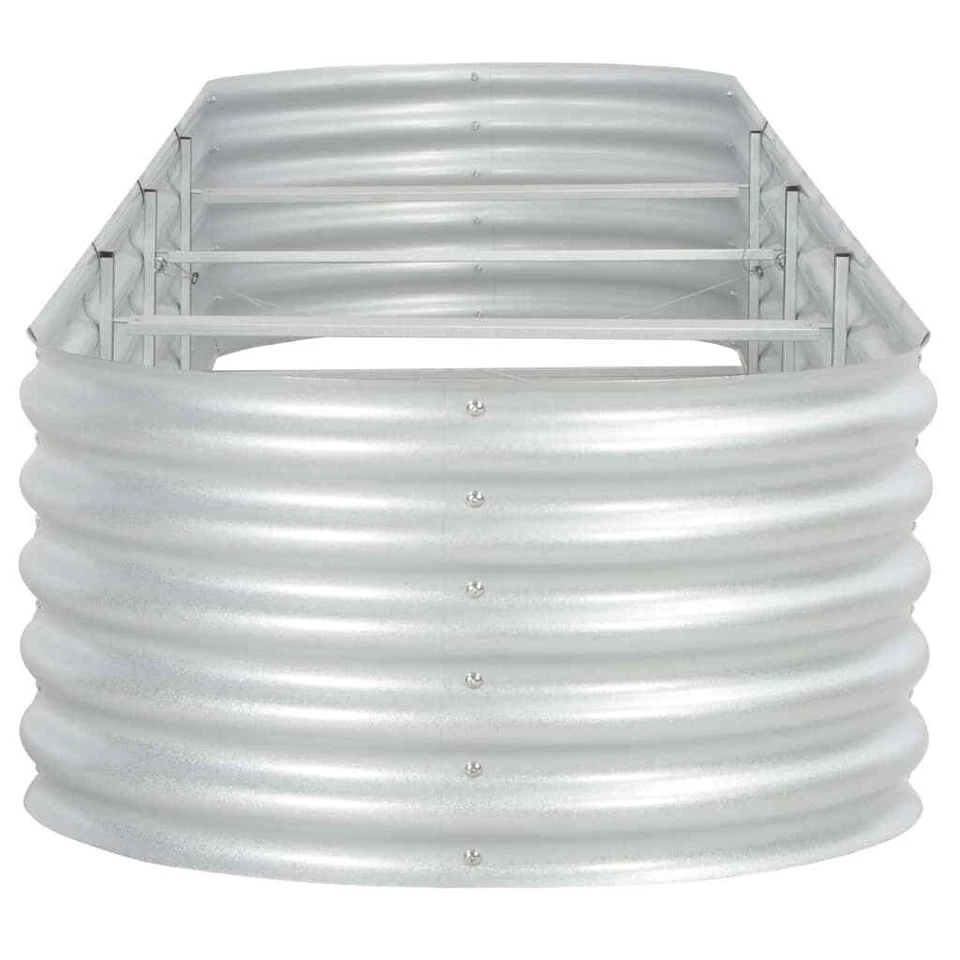 Cama Elevada Jardín 157.5"x31.5"x17.3" Acero Galvanizado Plata vidaXL Foto 3 de 4