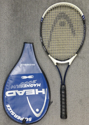 Head Magnesium 2000 Super Size Tube Tech Tennis Racquet Grip 4 1/4'' 2 Cover EUC