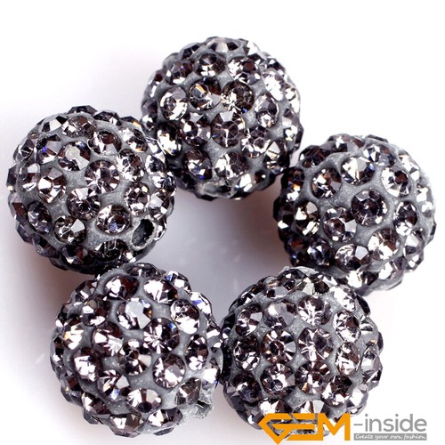10mm Sparkle Clay Rhinestone CZ Crystal Pave Disco Ball Beads 10 Pcs Wholesale - Picture 7 of 39