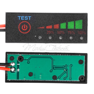1S 3.7V / 3S 11.1V / 7S 29.4V Li-ion Battery Level Indicator Percentage Display