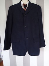 brooks brothers 42 r SUIT JACKET BLAZER,wool blend,stripes NAVY BLUE J