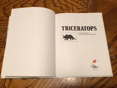 Triceratops Dinosaur Book By Janet Riehecky~The Child's World