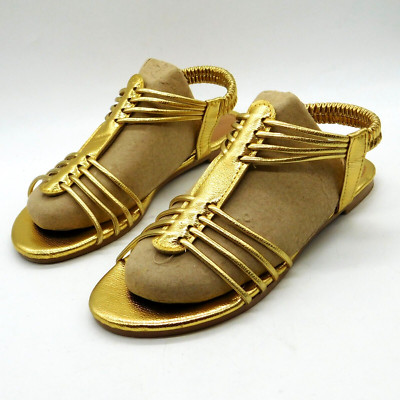 Timin goldene Riemchensandalen offene Zehenpartie Größe 4