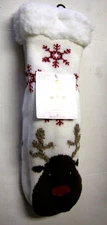 Christmas Reindeer Ladies Cabin Socks By Sockopath, Fits Shoe Size 4-10, New