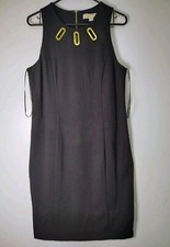 Michael Kors Women's Mini Dress Party Cocktail Size 8,  Black And Gold,Full Zip.