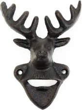 Sungmor Bottle Opener Cast Iron Wall Mounted Decor, Cool Deer & Bull Head Opener