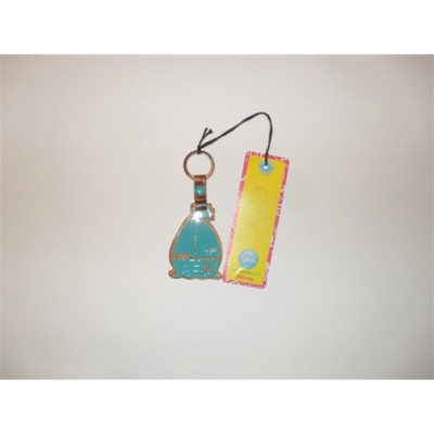 GABS LIGHT BROWN LEATHER AND TURQUOISE METAL KEYCHAIN ACCESSORY - SAIL