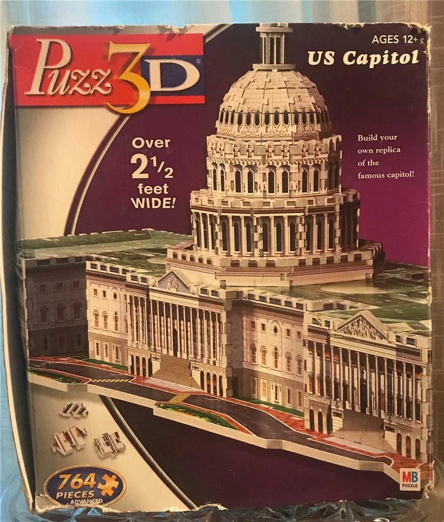 Puzz 3D Three Dimensional Puzzle U. S. Capitol in Original Box