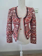Maison Scotch Cropped Jacket Beaded New Uk 8 P /xs Ethnic Tribal Smart