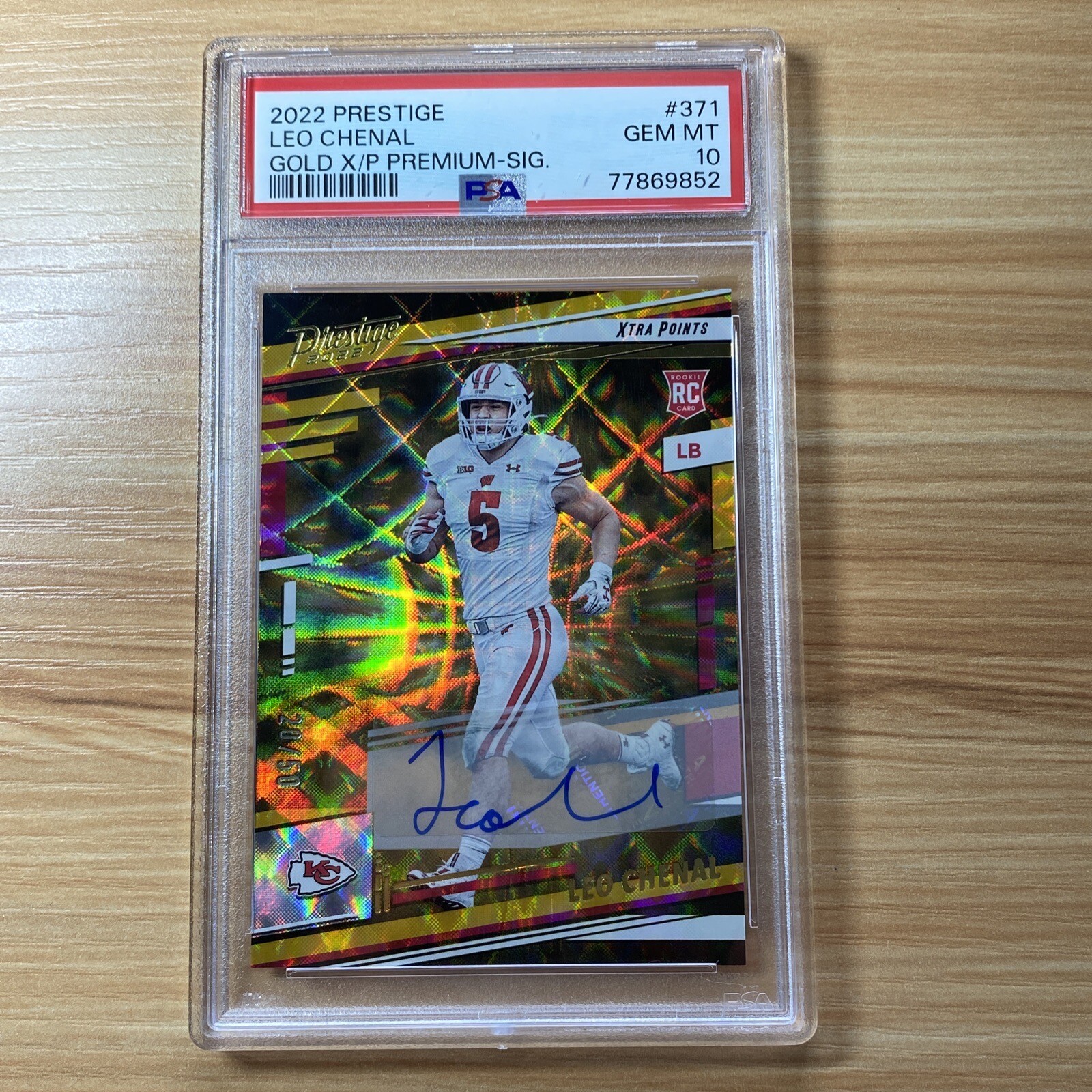 Leo Chenal Panini Prestige #371 Gold Xtra Points Premium-Signature