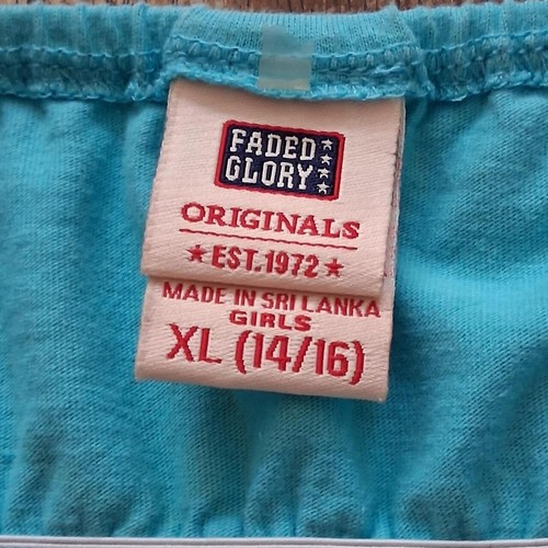 faded glory Blue halter top dress girls 14/16 with stripes and pockets cotton - Picture 5 of 7