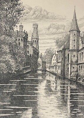 Belgien Brügge Quai Du Rosaire Von Jean Joseph Chabridon Circa 1932