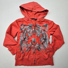 Calvin Klein Little Boys Size 5 Zip Front Hooded Jacket Orange Tiger Theme