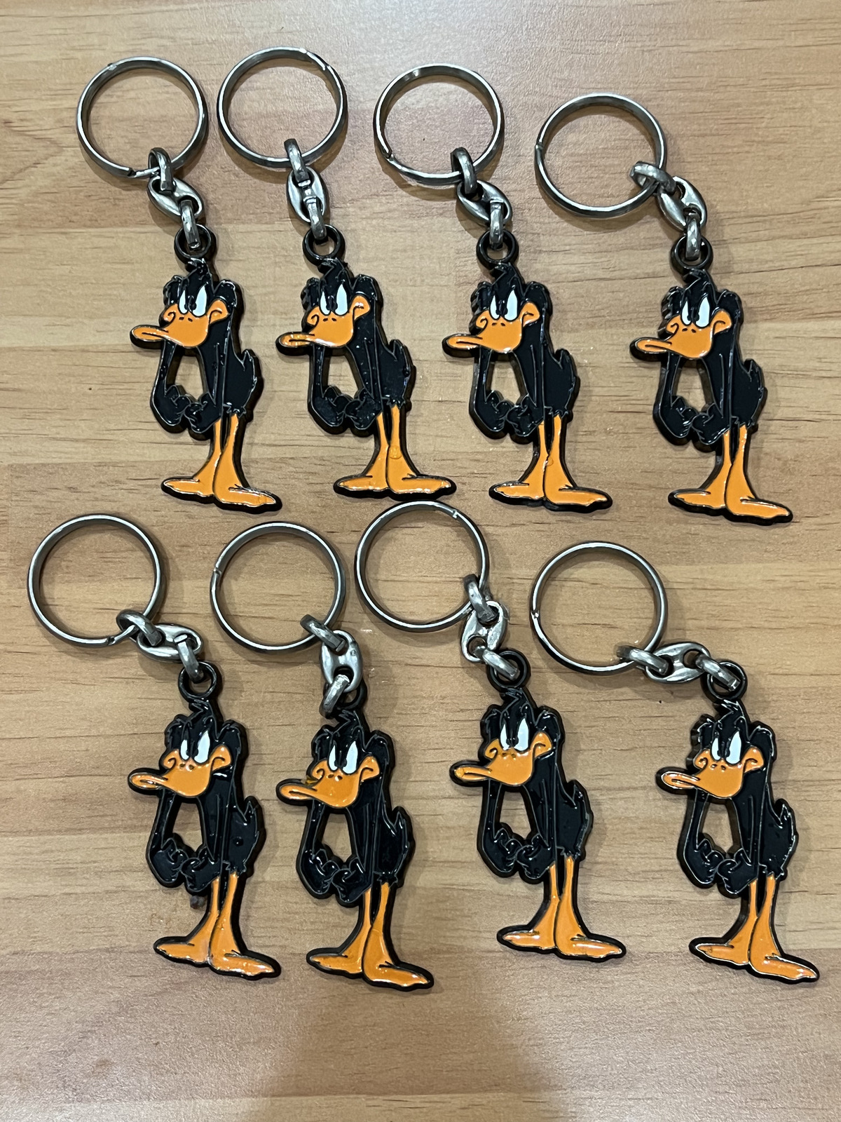 Vintage 1990s Daffy Duck Looney Tunes Metal Keychain Warner Bros Collectible LOTS AVAILABLE
