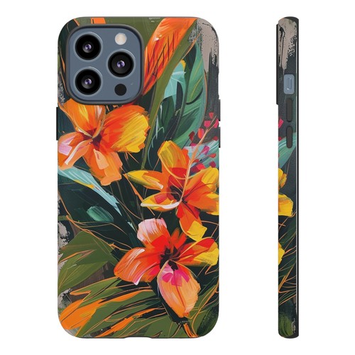 Phone-Ink iPhone, Pixel, Samsung Galaxy Case - Orange Hibiscus Flower Painting - 第 60/191 張圖片