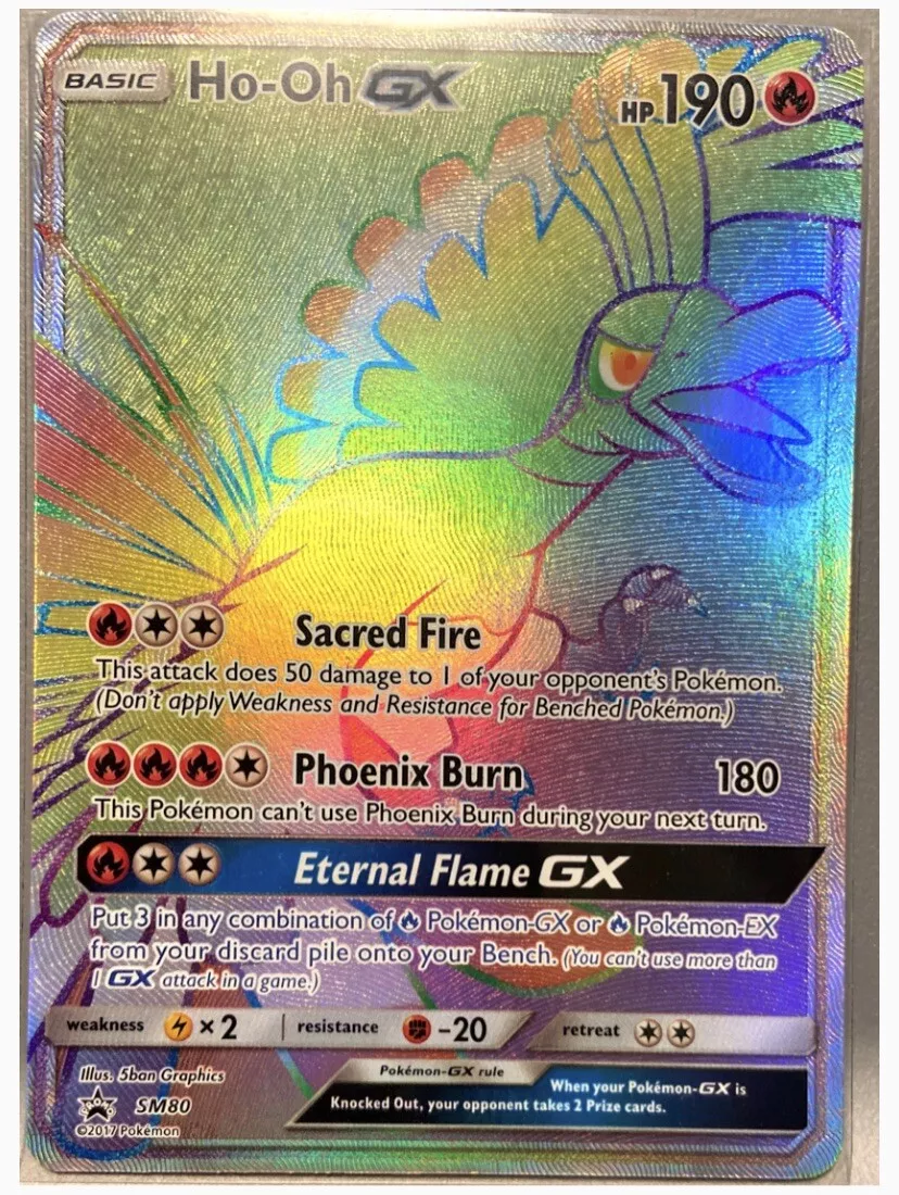 Mavin  HO-OH GX SM80 FULL ART JUMBO/OVERSIZED RAINBOW ULTRA RARE Pokémon  Card Near Mint