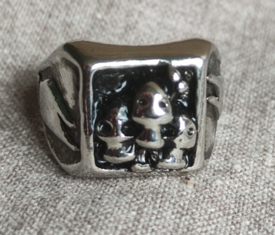 Skull Ring Nickel Silver Stylish Biker Jewelry Handmade Size 10.5