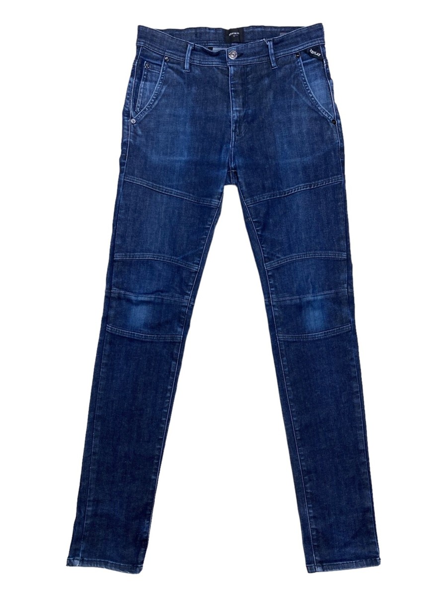 REPLAY ONE OFF M904 Jeans Dark Blue Slim Fit Skinny Stretch Men's