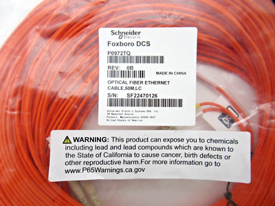 Schneider Electric Foxboro DCS P0972TQ Rev B Optical Fiber Ethernet Cable 50m LC