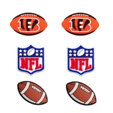 NFL Cincinnati Bengals Football Team For Crocs Shoe Charms Jibbitz - 6 pieces