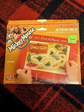 Etch-A-Sketch Disney Action Pack 6 Reusable Screens Vintage Mickey Mouse 1982