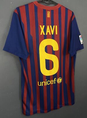 FCバルセロナ XAVI 6 黒シャツ XAVI #6 MEN'S FC BARCELONA 2011/2012 SOCCER FOOTBALL SHIRT
