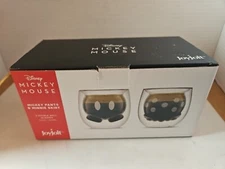 JoyJolt Mickey Pants and Minnie Skirt 3D 7.4oz Double Wall Glass Coffee Clear 