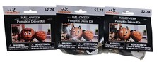 Way To Celebrate Halloween Pumpkin Decor Kit Decorating Bat Wings, Teeth, Eyes