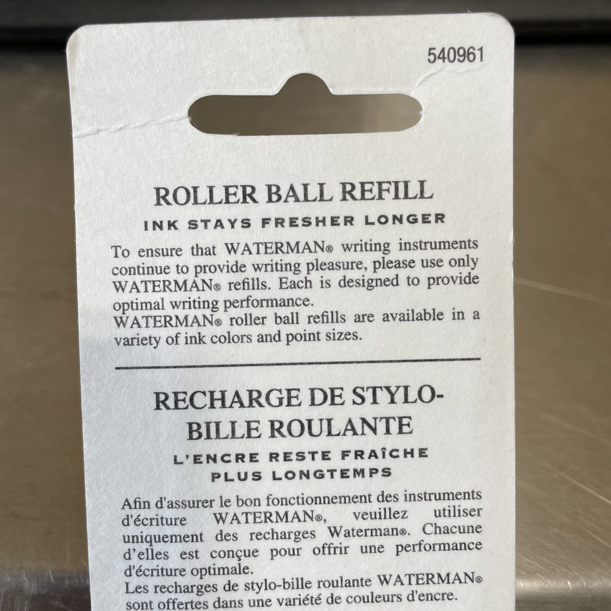 4 Recharges Originales Waterman Roller BLU - Neuves, Pour Stylos Roller, Marque De Luxe
