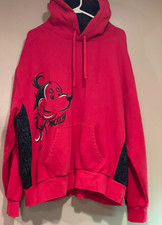 Vintage Walt Disney World Men's Red Pull Over Hoodie Size XXL