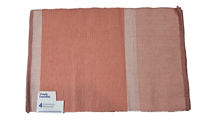 #ad Bath Bed Beyond Basketwave Rectangular Placemats Coral Set 4 NWT Old Stock $12.74