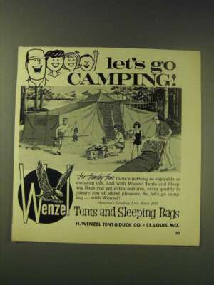 1964 Wenzel Tents and Sleeping Bags Ad - Let's go camping