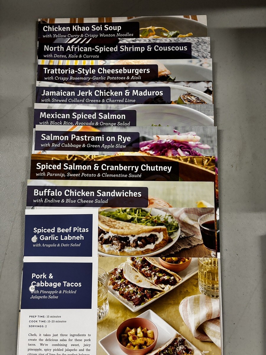 55+ Hello Fresh /Blue Apron , & Others Recipe Cards, Mixed Lot | eBay