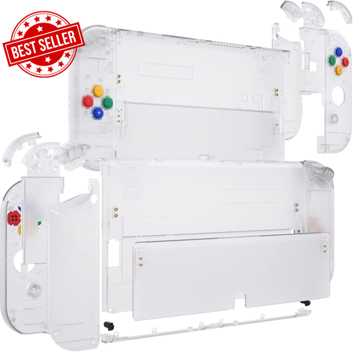 Clear Shell Case for Nintendo Switch OLED DIY Joycon Housing Colorful Buttons - Picture 5 of 12