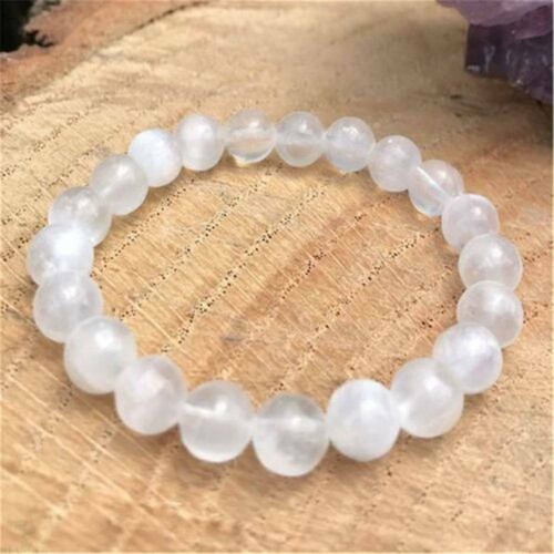 8mm Natural Selenite Handmade Mala Bracelets Spirituality Chakas Cuff Pray White - Picture 4 of 12