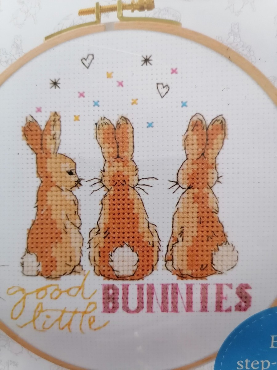 PETER RABBIT CROSS STITCH KIT, Good Lilttle Bunnies, 6