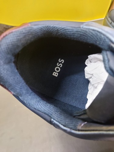 HUGO BOSS Jonah Runn Metallic Sneakers Trainers - Dark Blue - Picture 12 of 16